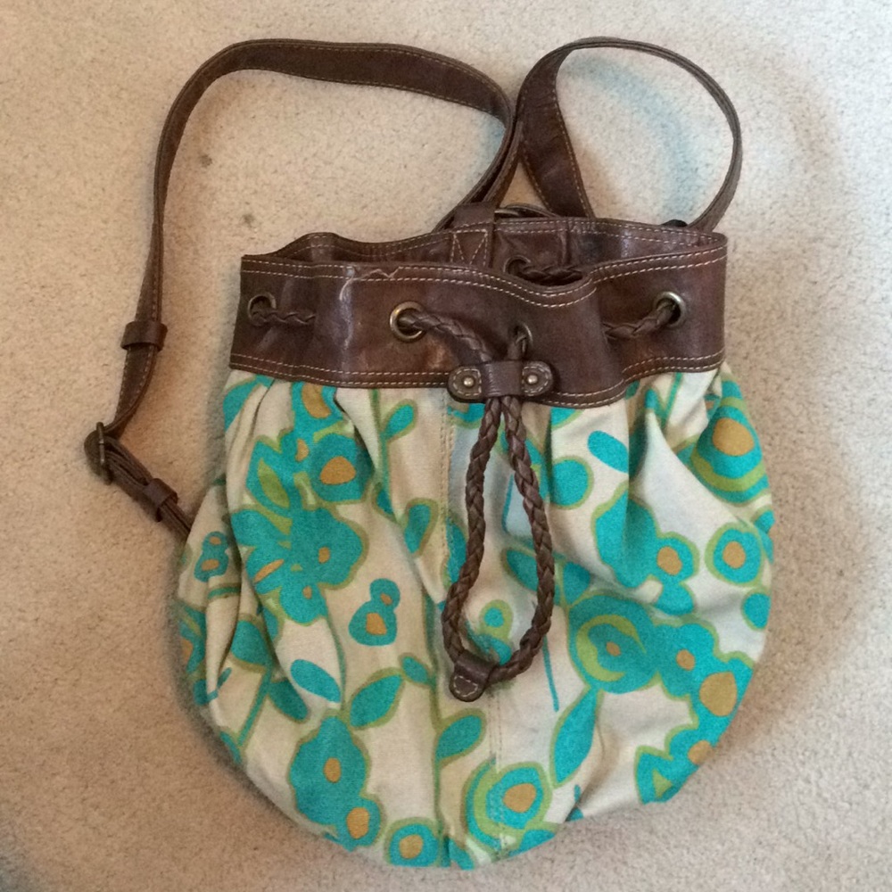 /24H HOLD FOR MARLENE/ Retro flower print hobo bag